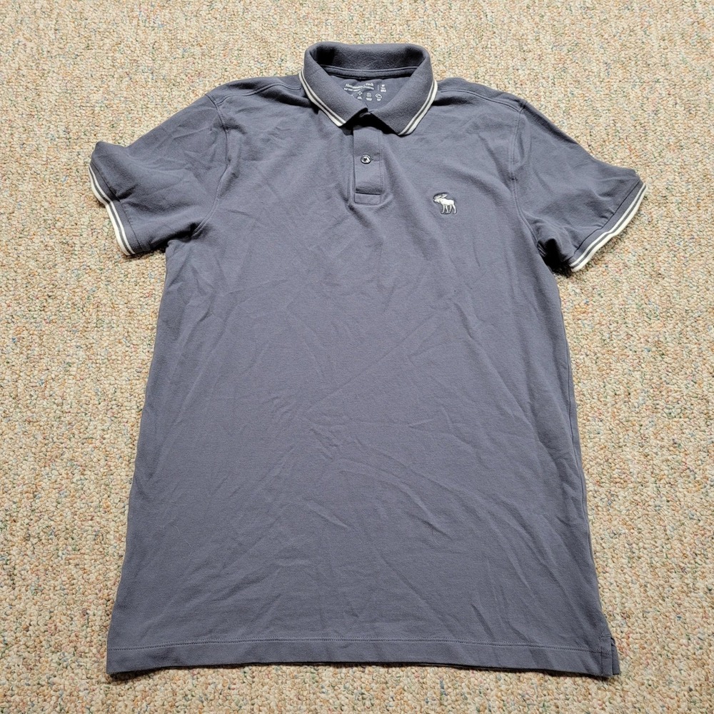 Abercrombie & Fitch Don't Sweat It Polo Mens Medium Tall Gray Performance